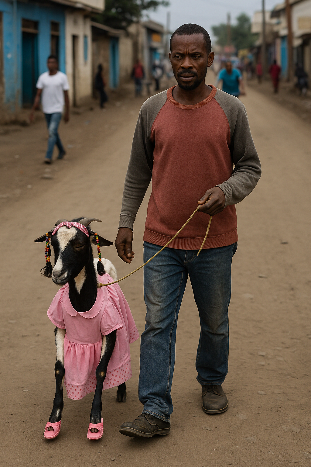 🗞️ INSOLITE À GOMA : Une chèvre en robe rose vole la vedette à Birere !